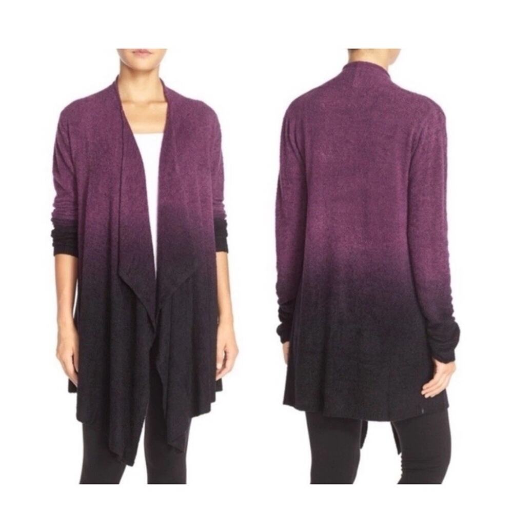 Barefoot Dreams Women's Bamboo Chic Lite Purple Ombre Cardigan Sweater Size Sm. - Picture 2 of 4